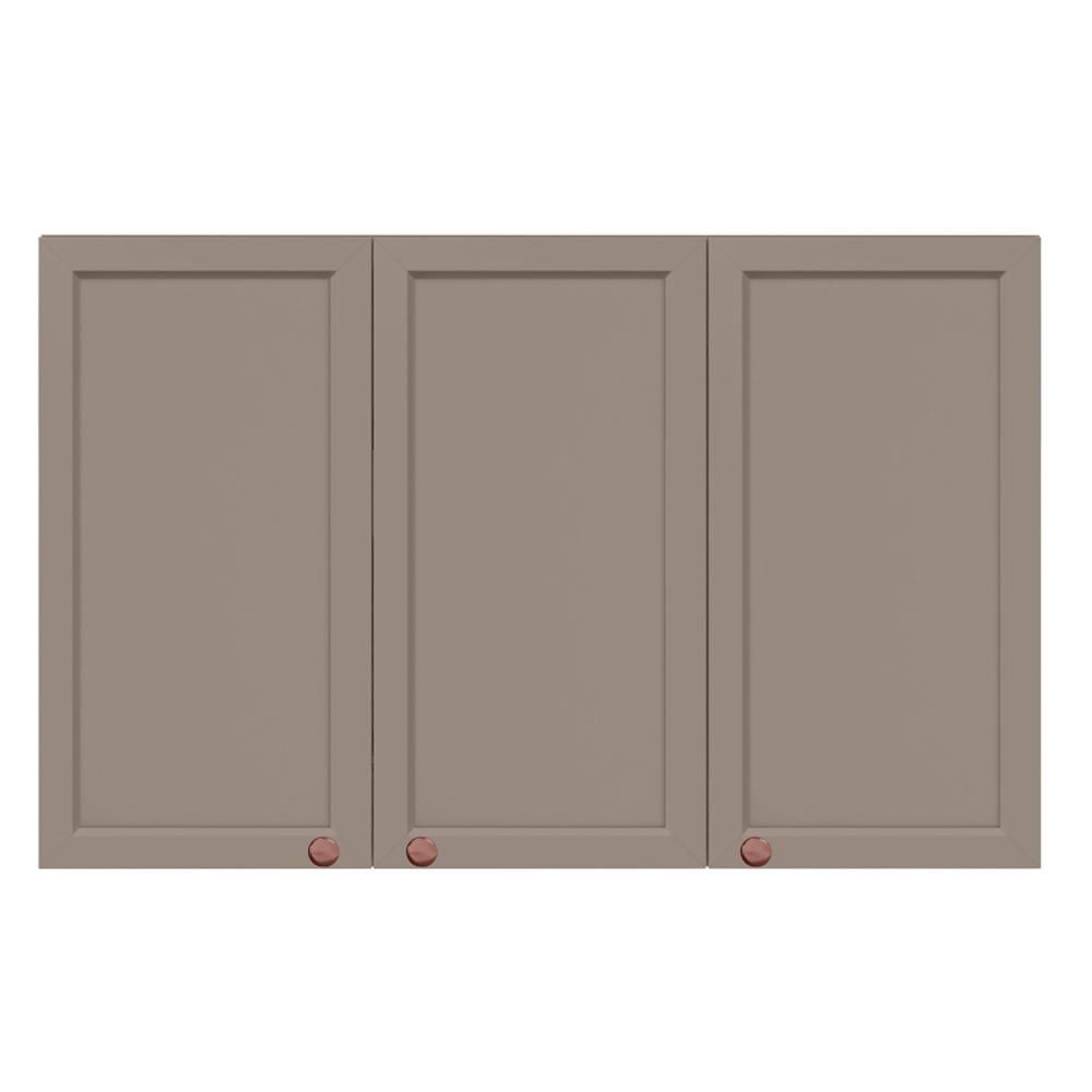 Armário Aéreo Unna 3 Portas 120cm Gris - Poliman Móveis