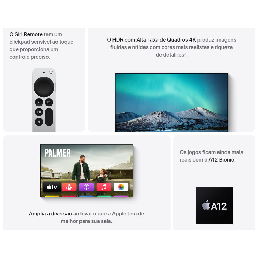 Apple Tv 4k 5 Geração 64gb Preta Mxh02 - Carrefour