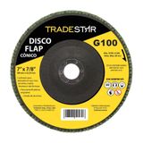 Disco Flap 180 Mm G100 Fibra Cônico Aço Tradestar