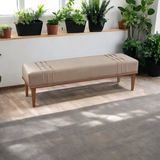 Recamier Puff Luxo Madeira Maciça Maya Cappuccino