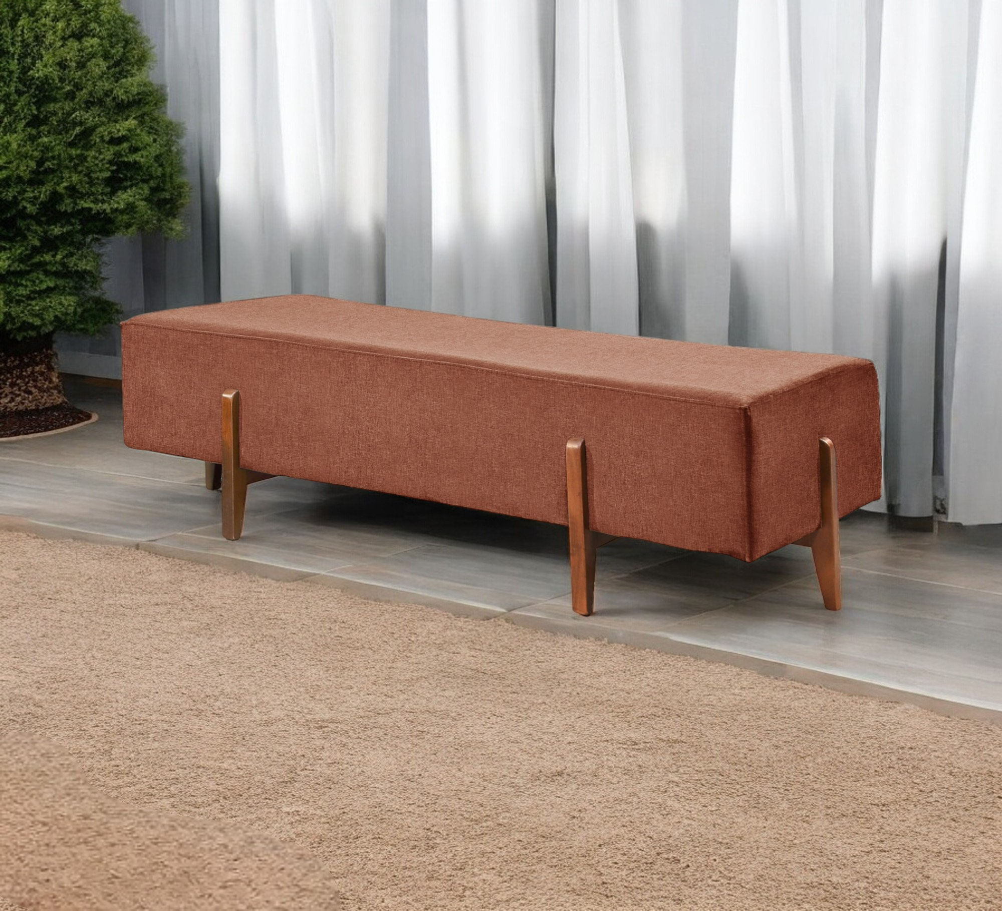 Recamier Luxo Madeira Maciça Zurik Terracota