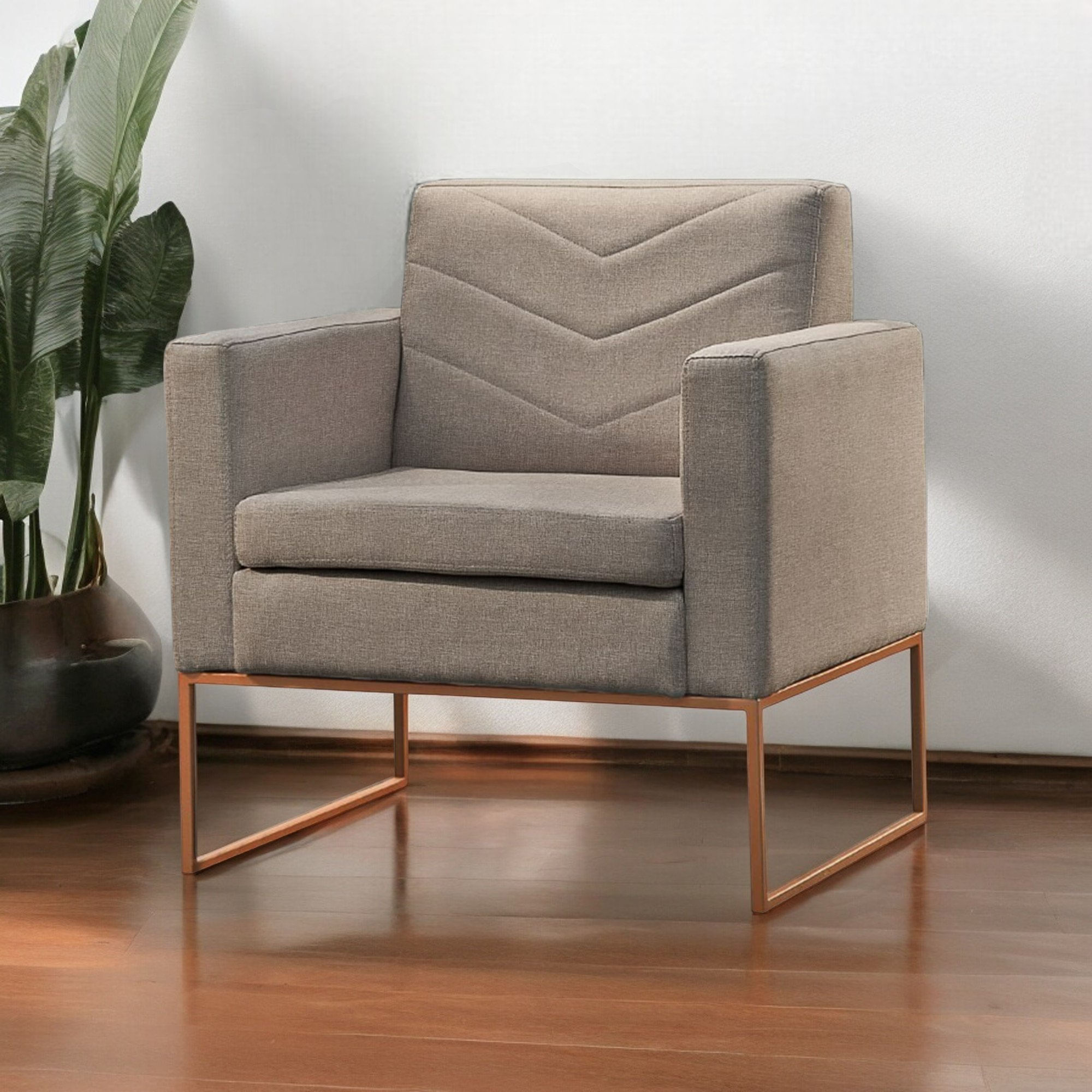 Poltrona Para Sala De Estar Base Apolo Luxo Cappuccino