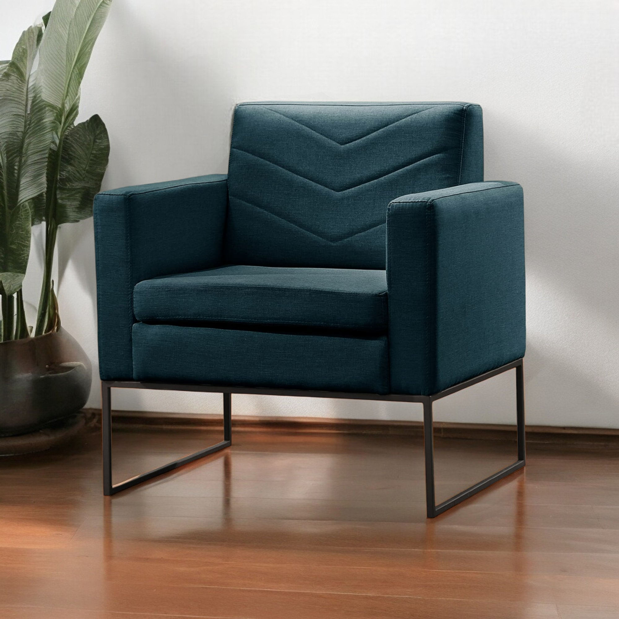 Poltrona Para Sala De Estar Base Apolo Luxo Azul