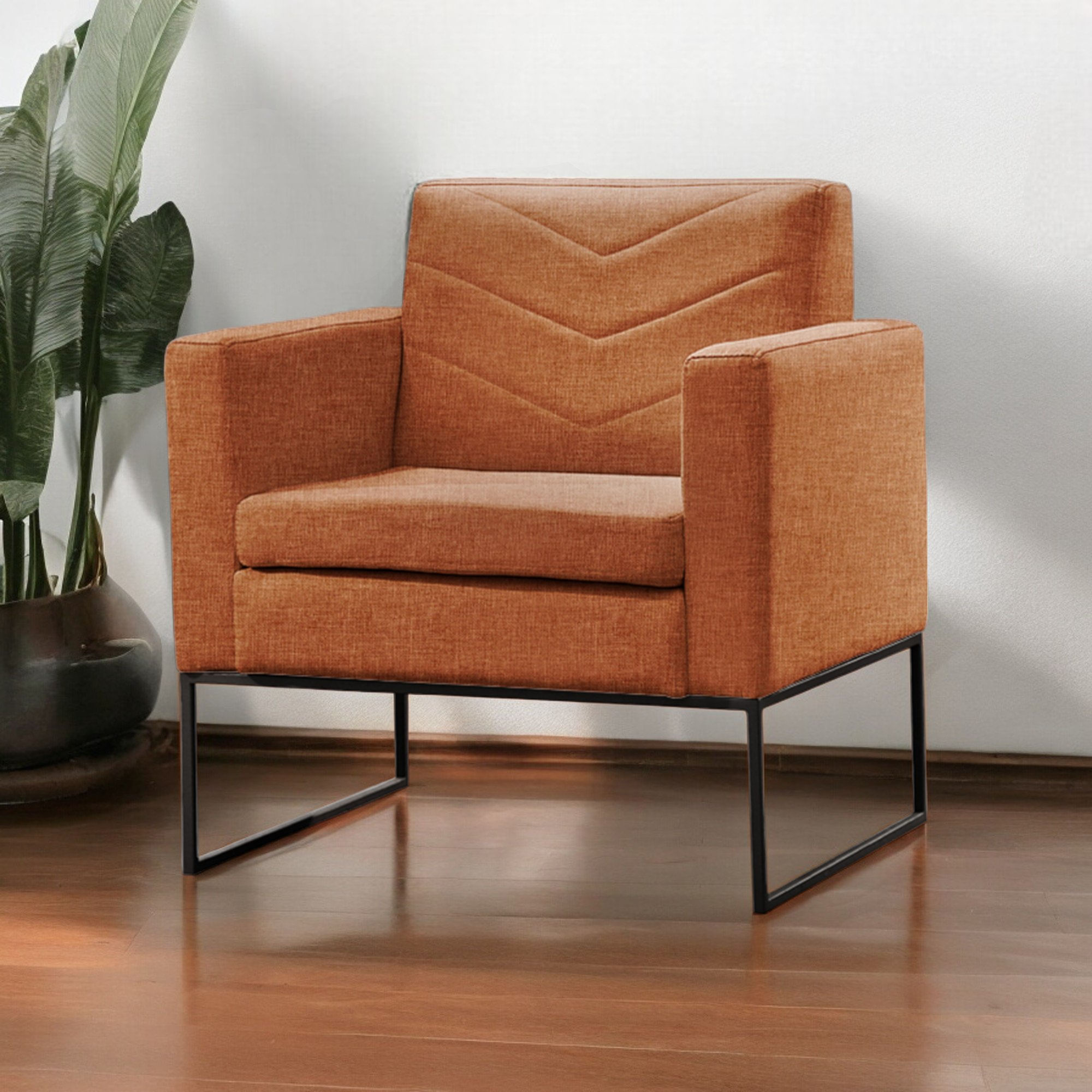 Poltrona Para Sala De Estar Base Apolo Luxo Terracota