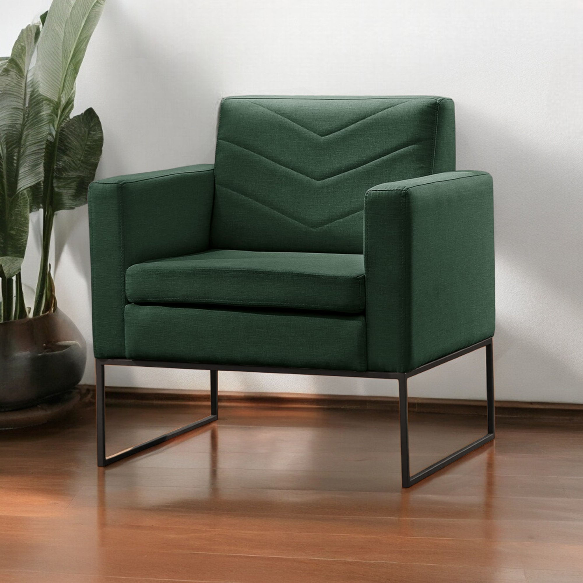 Poltrona Para Sala De Estar Base Apolo Luxo Verde