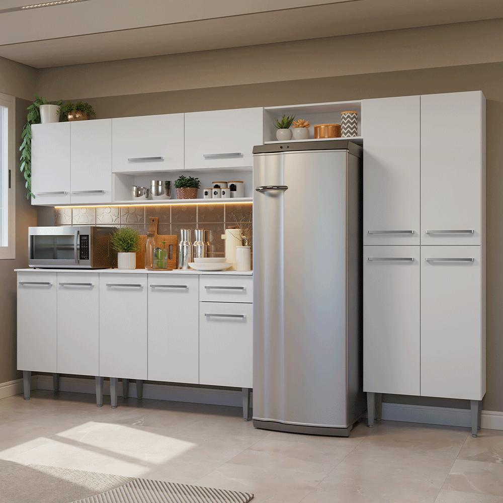 Armário De Cozinha Completa 293cm Branco Emilly Madesa 011