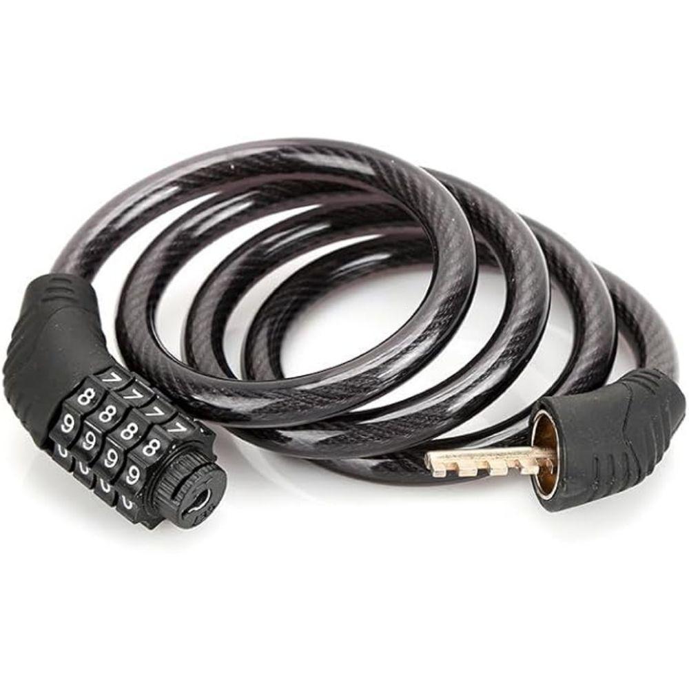 Cadeado De Segurança Para Bicicleta Bike Moto Com Senha Combinação De Dígitos 8mm Aço Reforçado 65cm