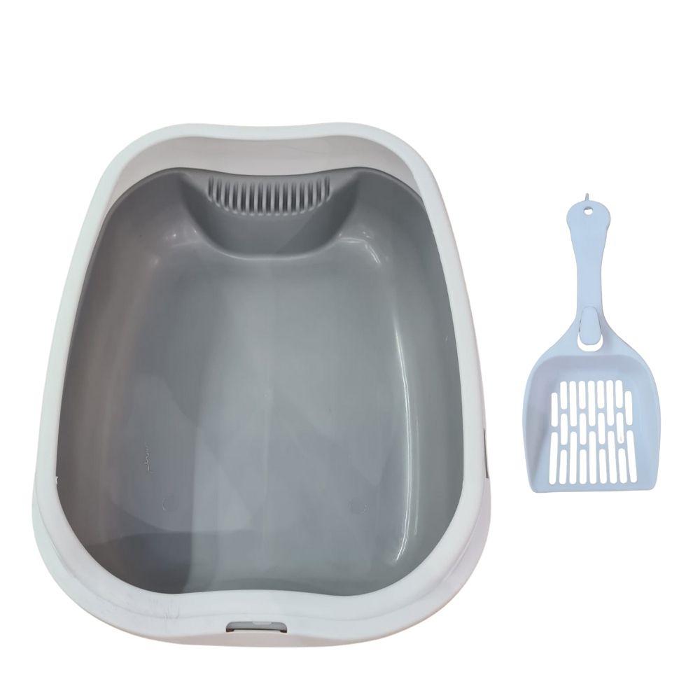 Caixa De Areia Banheiro Higiênica Bandeja Para Pets Gatos Com Borda + 1 Pá Coletora Tamanho Grande