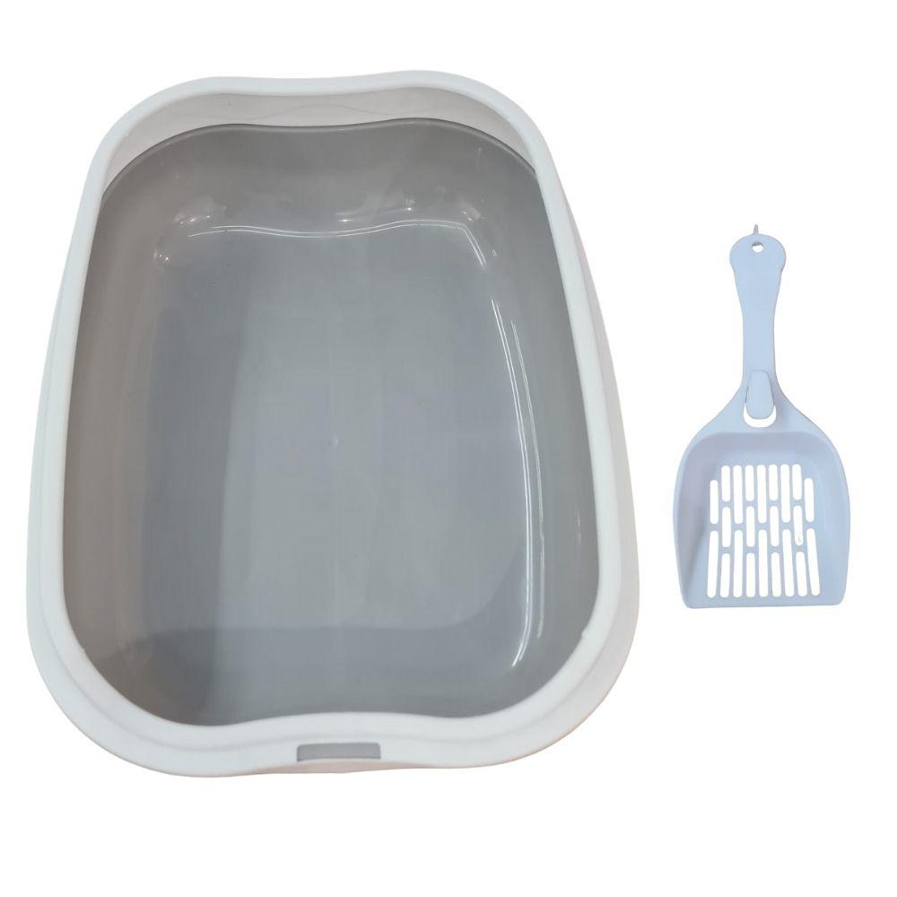 Caixa De Areia Banheiro Higiênica Bandeja Para Pets Gatos Com Borda + 1 Pá Coletora