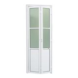 Porta de Alumínio Camarão 210x80cm com Vidro Boreal Linha 25 Brimak Branco