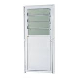Porta de Alumínio Lambri Basculante 210x86cm com Vidro Mine Boreal Super Brimak Branco