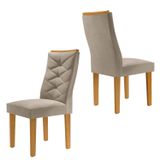 Conjunto 2 Cadeiras Para Sala De Jantar Germany Espresso Móveis Cinamomo/ Bege
