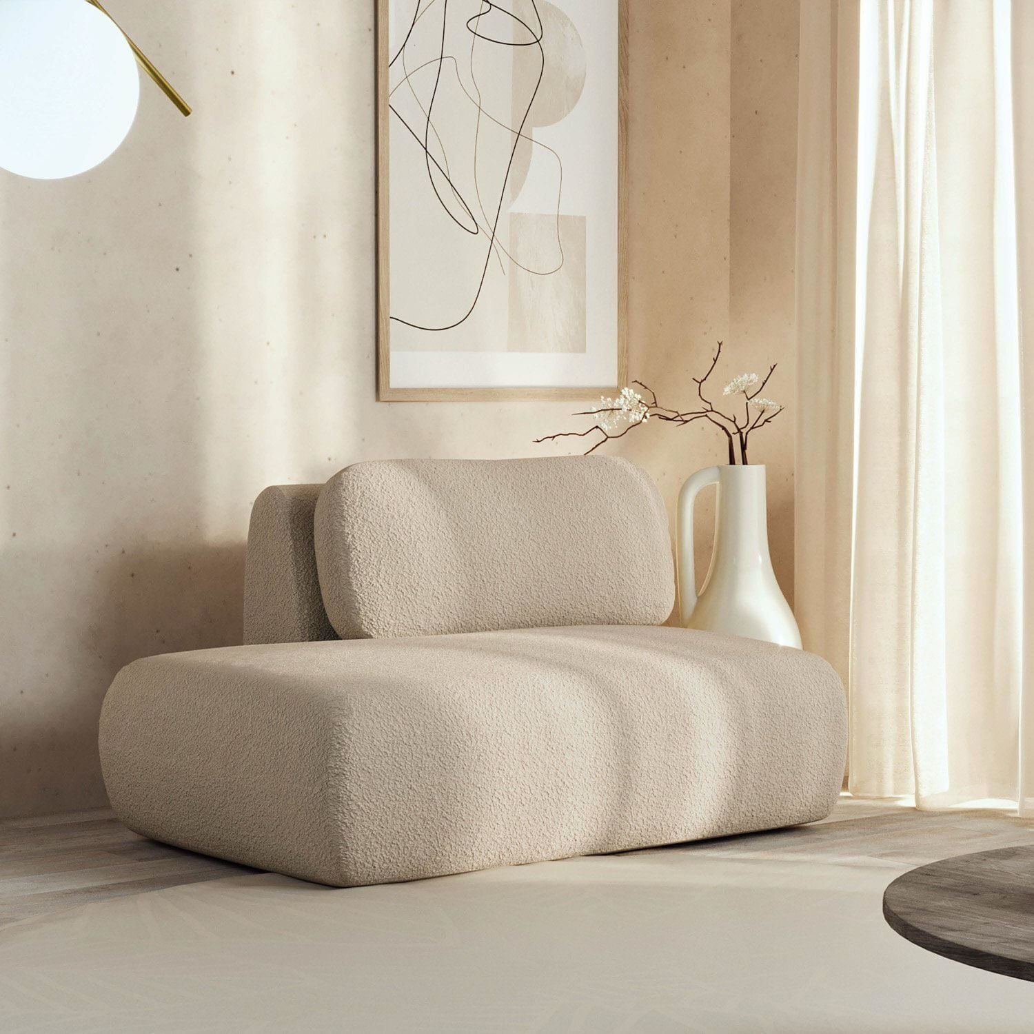 Sofá Modular Sumiê 100cm Esquerdo Orla Cabecasa Madeiraoriginals Areia