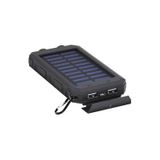 Carregador De Células Solares Portátil Powerbank 10000mah Com Luz