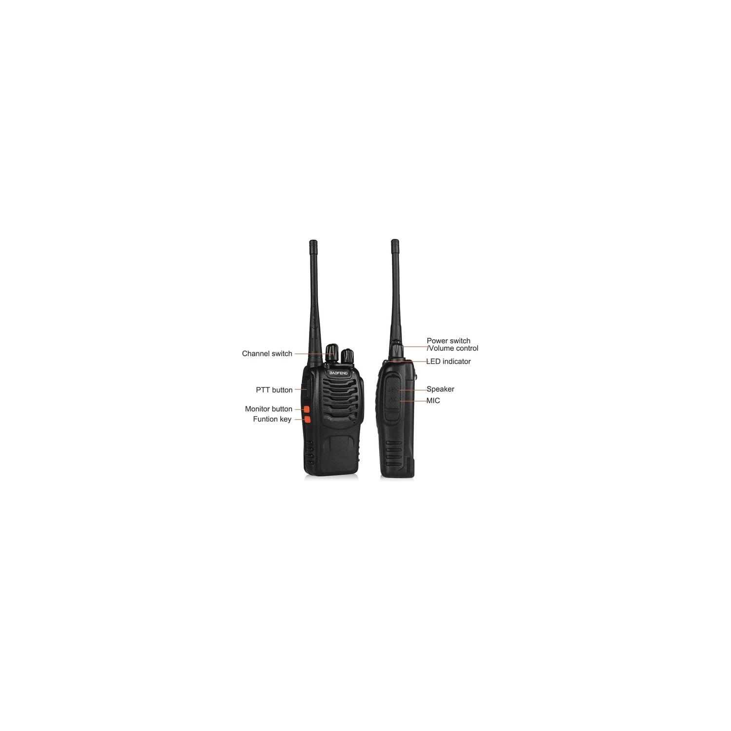 Transmissores De Rádio Walkie Talkie Baofeng Bf-888s X6