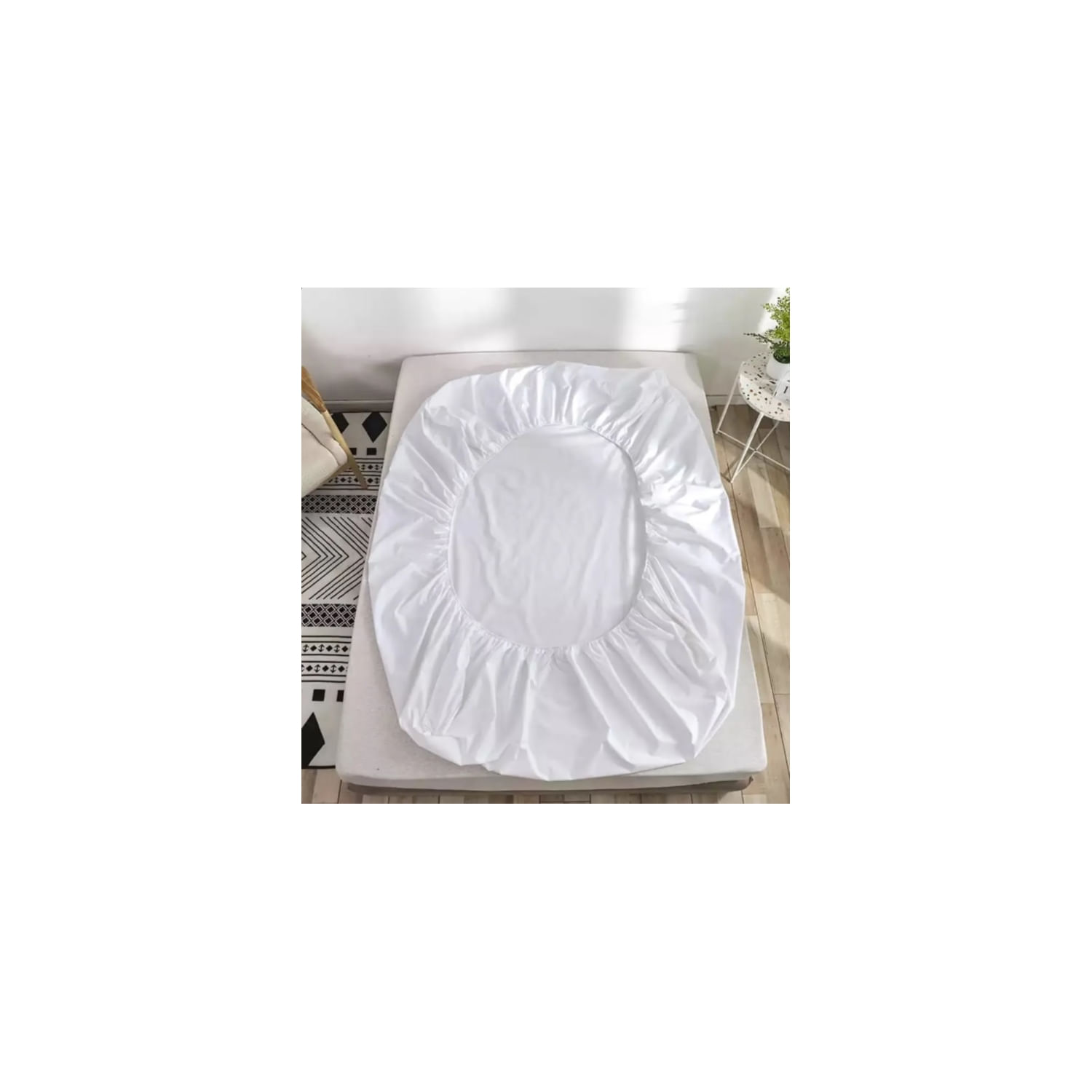 Capa De Colchão Impermeável + 2 Fronhas De 2 Lugares Branca