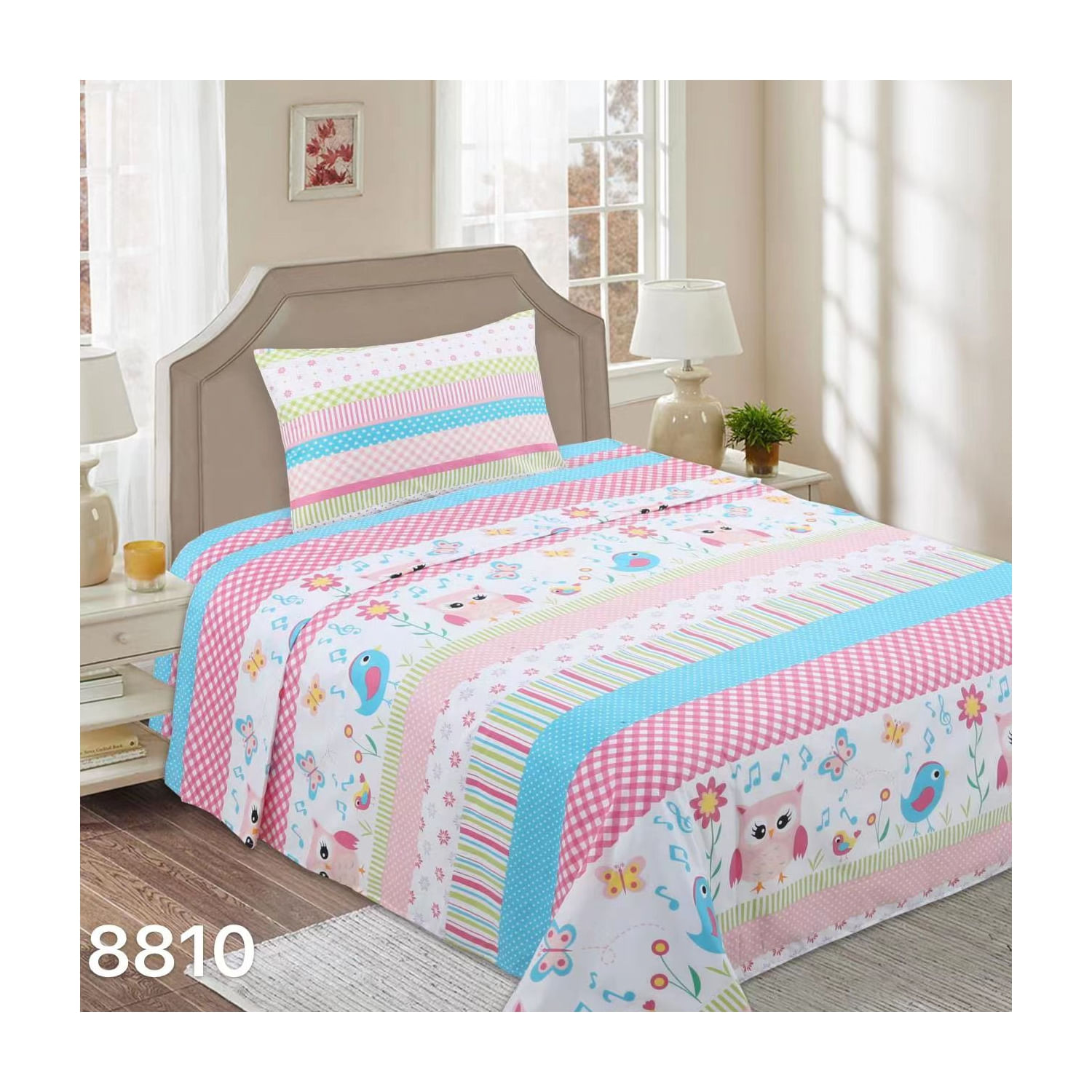 Conjunto De Lençóis De Poliéster E Algodão, 144 Fios, 1,5 Quadrados - Owl Girl