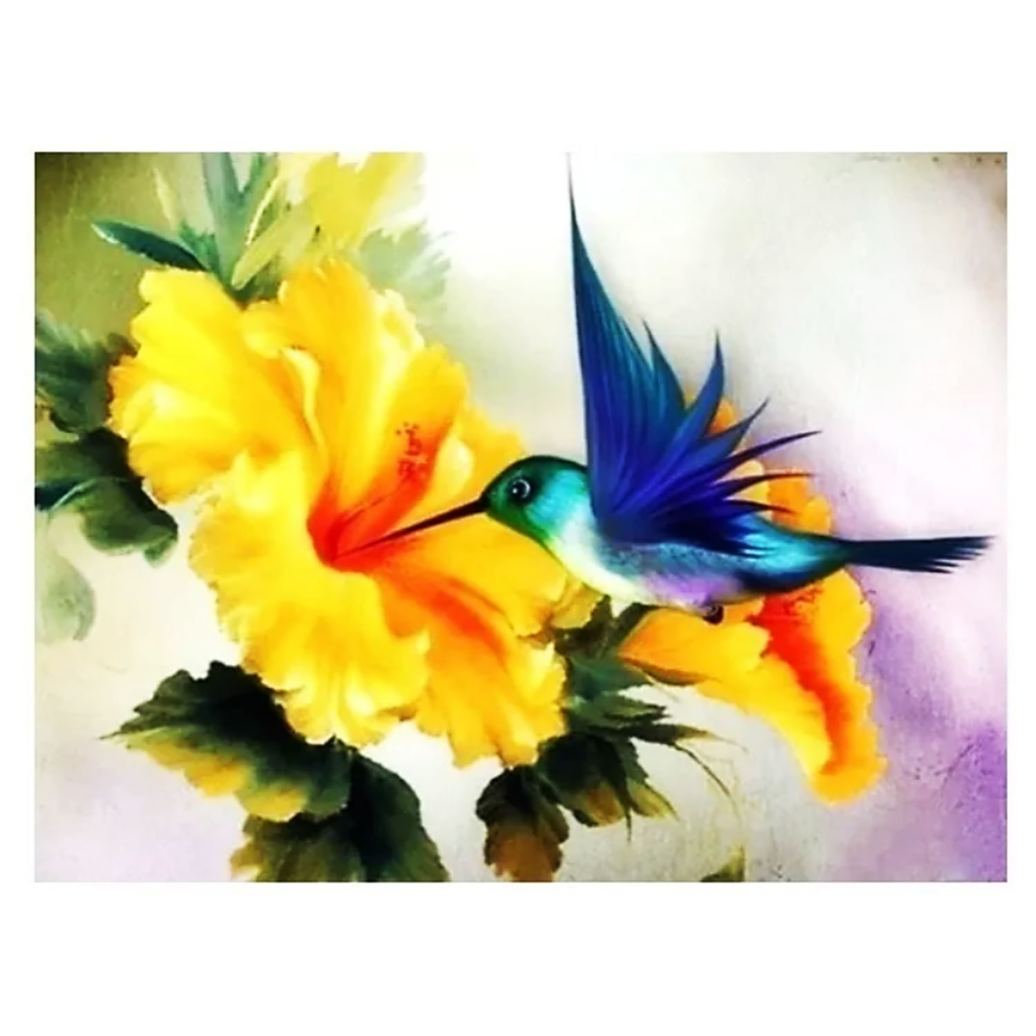 Kit De Pintura De Diamantes Flor Amarela Com Tela De 30x40cm