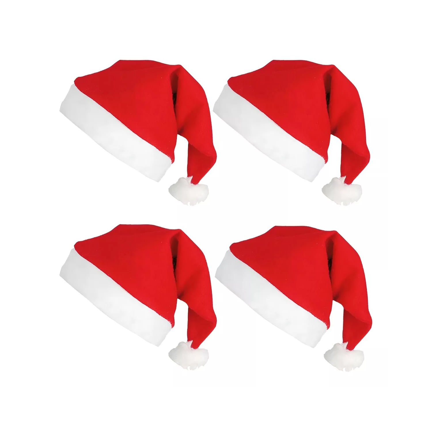 Pacote De Chapéus De Natal X4 Lantejoulas Vermelhas De Papai Noel 39 Cm