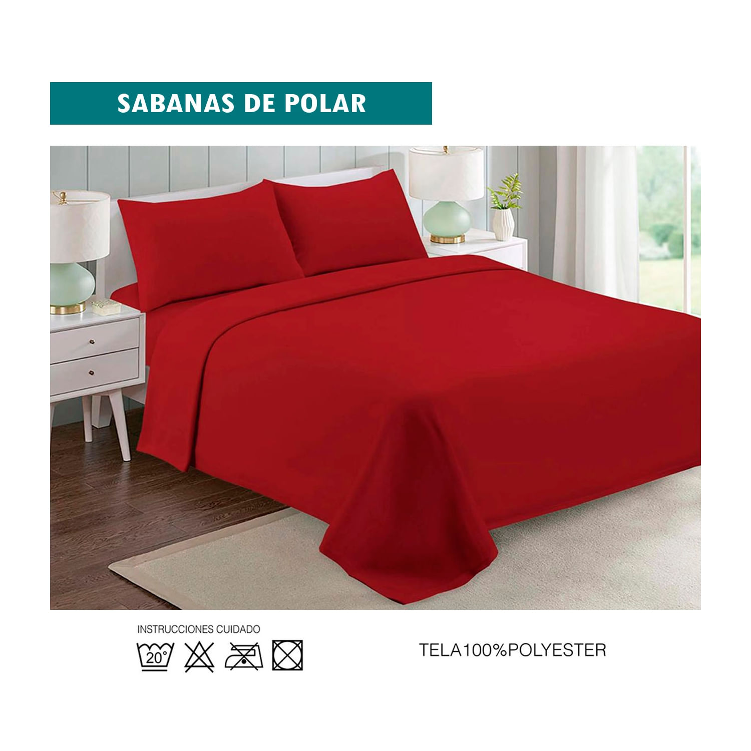 Conjunto De Lençóis De Lã King Size Red - Outono Inverno