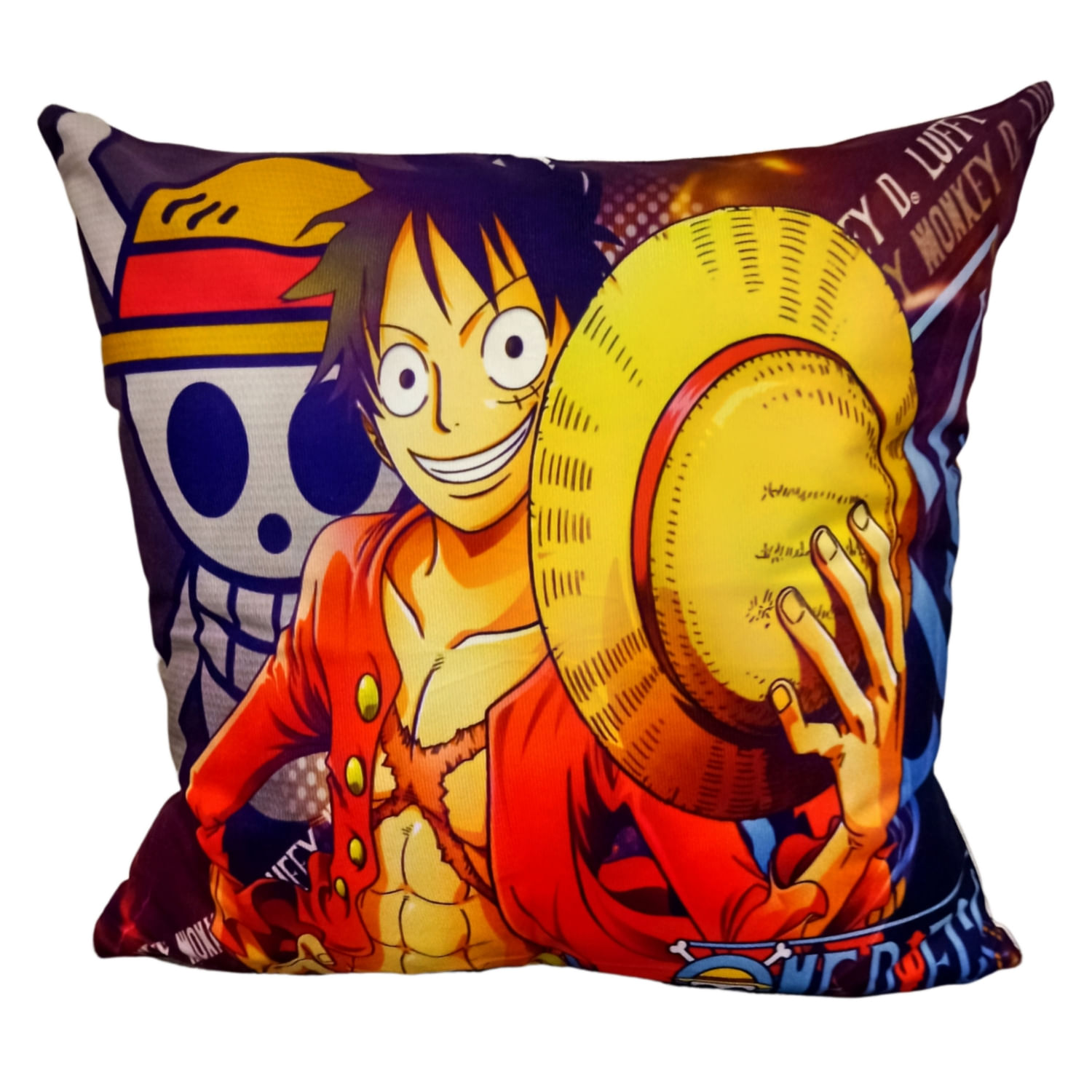 Almofada De Pelúcia Luffy Muguiwara 45x45cm Com Enchimento
