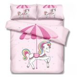 Capa De Edredão Feminina Com Design De Unicórnio De 1,5 Quadrados De Verão