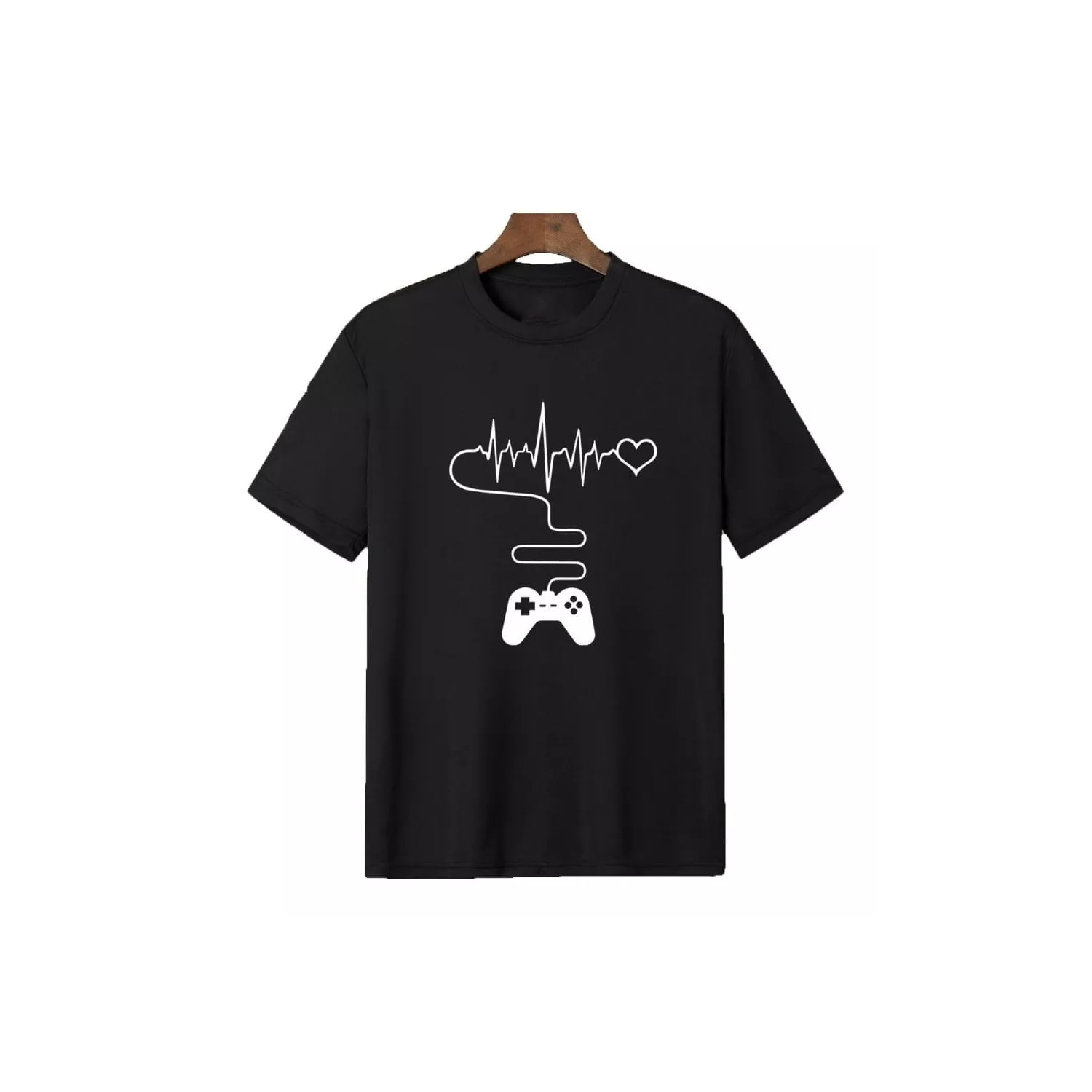 Camiseta Gamer Love Cotton Para Homens Preta