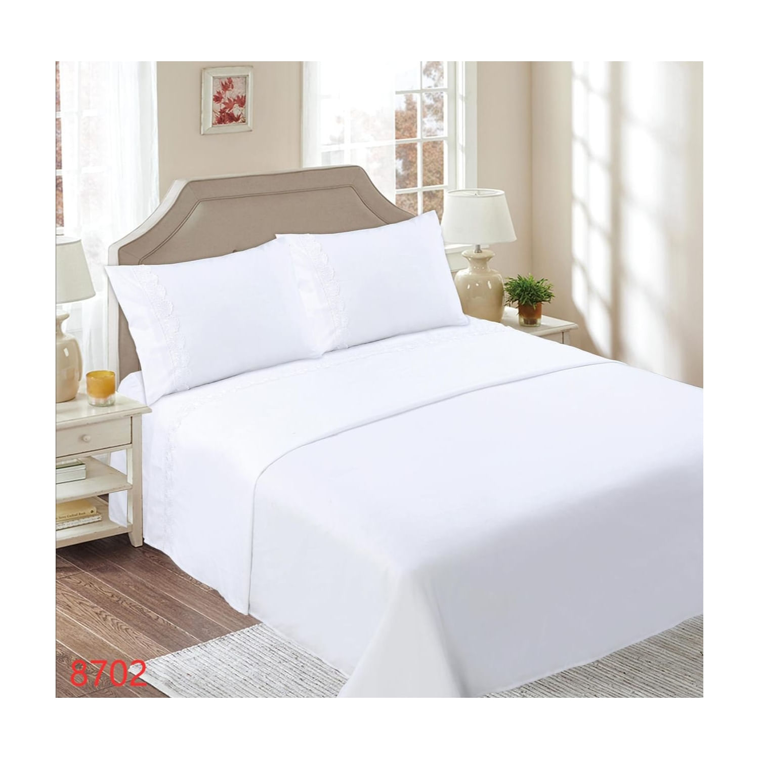 Conjunto De Lençóis De Poliéster E Algodão, 144 Fios, 1,5 Quadrados