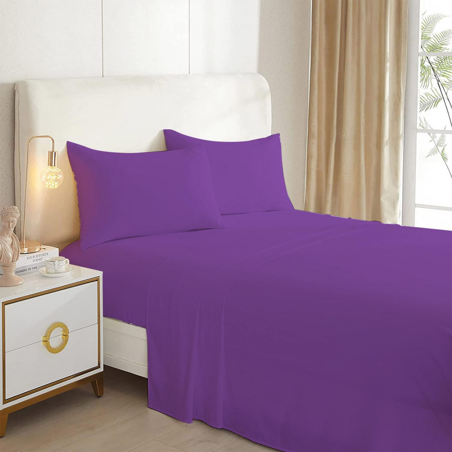 Conjunto De Lençóis De 1,5 Quadrados E 144 Fios De Algodão/poliéster