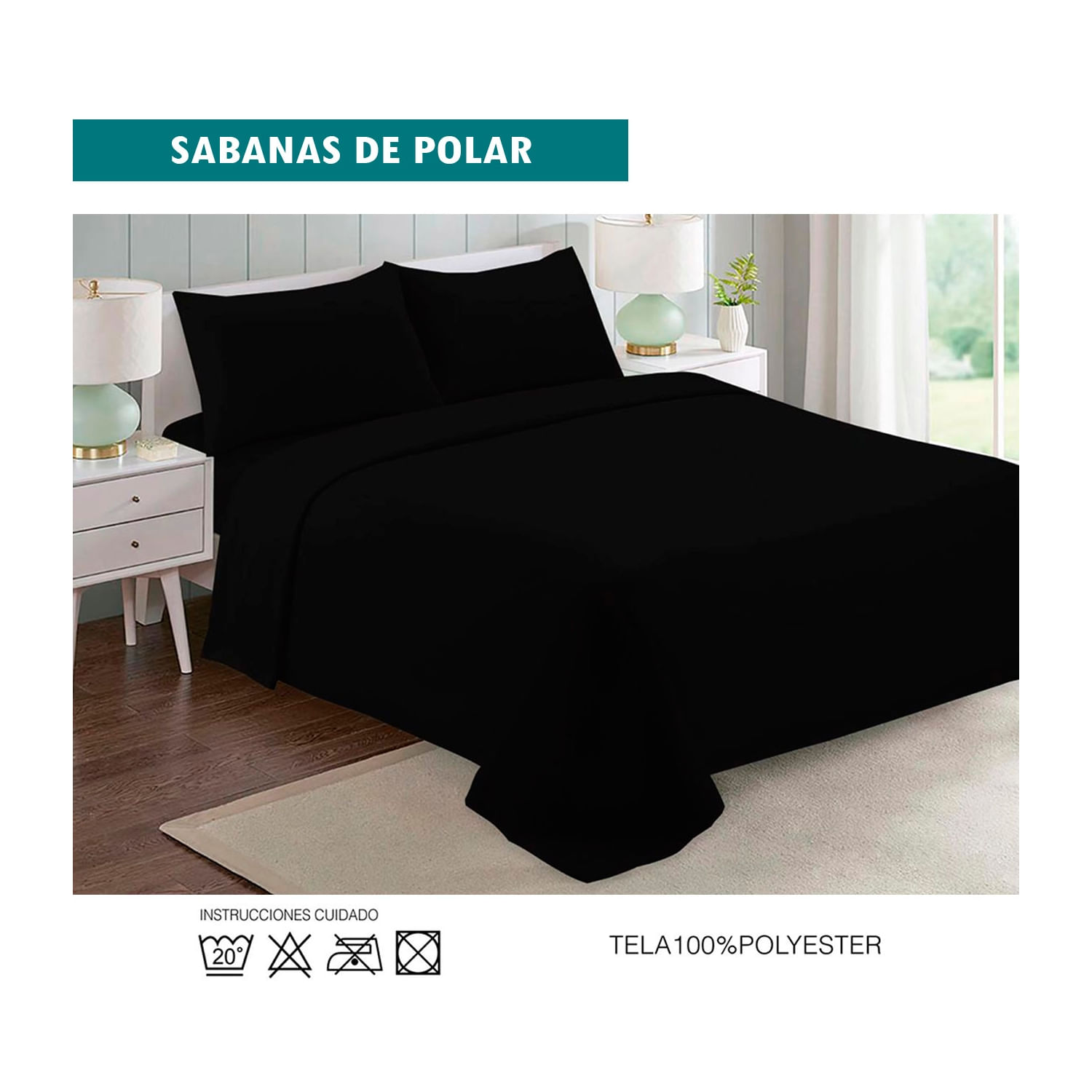 Conjunto De Lençóis De Lã King Size (2,5 Lugares) - Preto - Autumn Wi