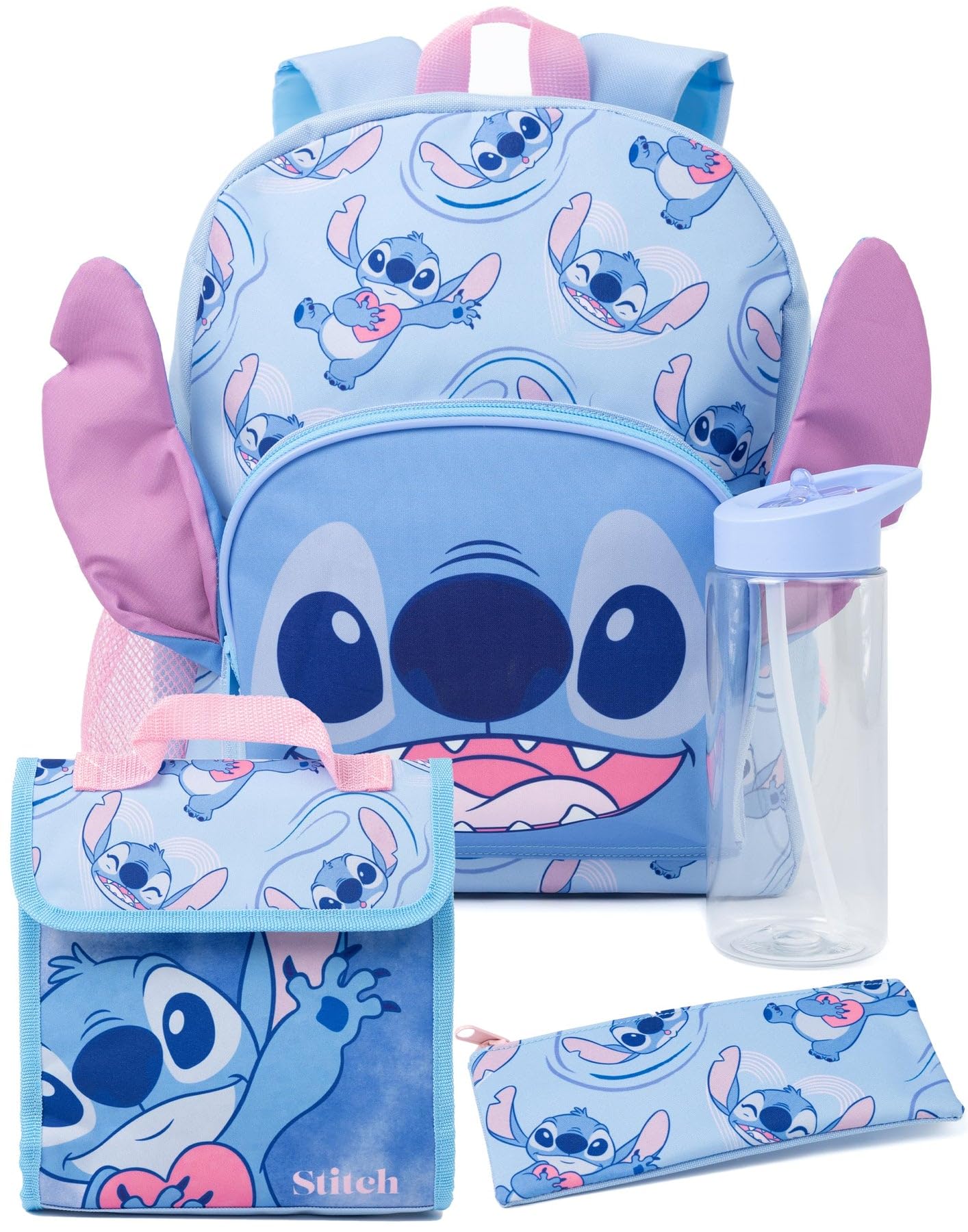 Mochila Disney Lilo And Stitch Girls Com Estojo E Garrafa