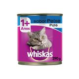 Ração Úmida Whiskas Lata Patê de Peixe para Gatos Adultos 290 g