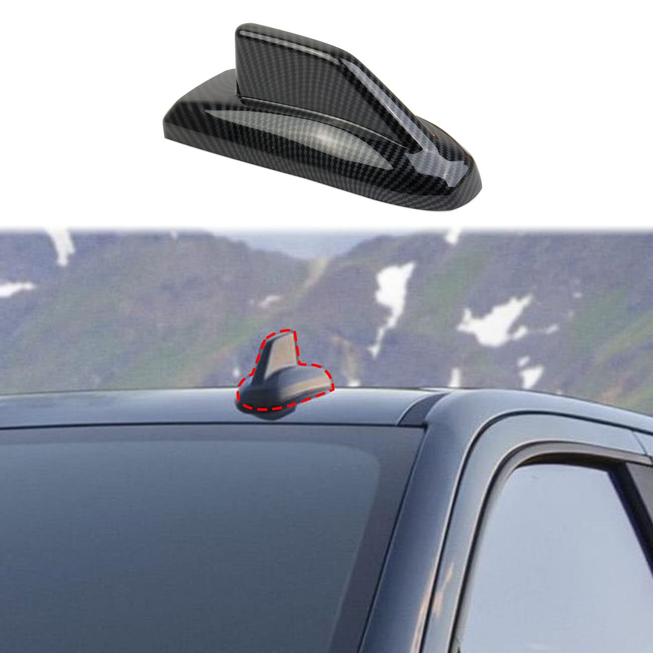 Tampa De Antena De Teto Decor Trim Carbon Fiber Para Chevy Silverado 1500/gmc Sierra 1500 2019-2022