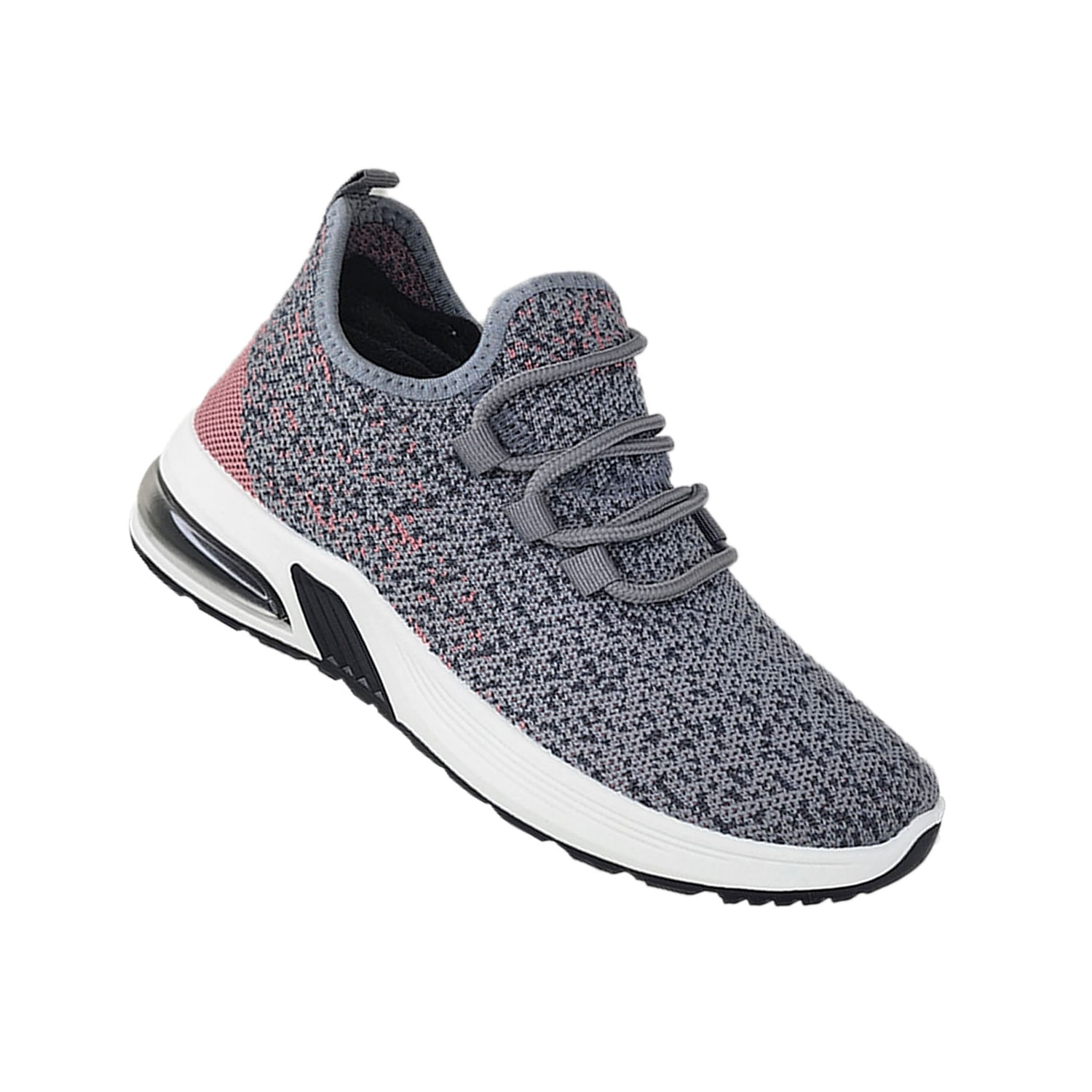 Tênis De Corrida Air Femininos Cinza/rosa Soft Sports 3206