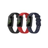 Pulseiras Lemspum Sporty Compatíveis Com Fitbit Inspire 3 Preto/vermelho/azul Marinho