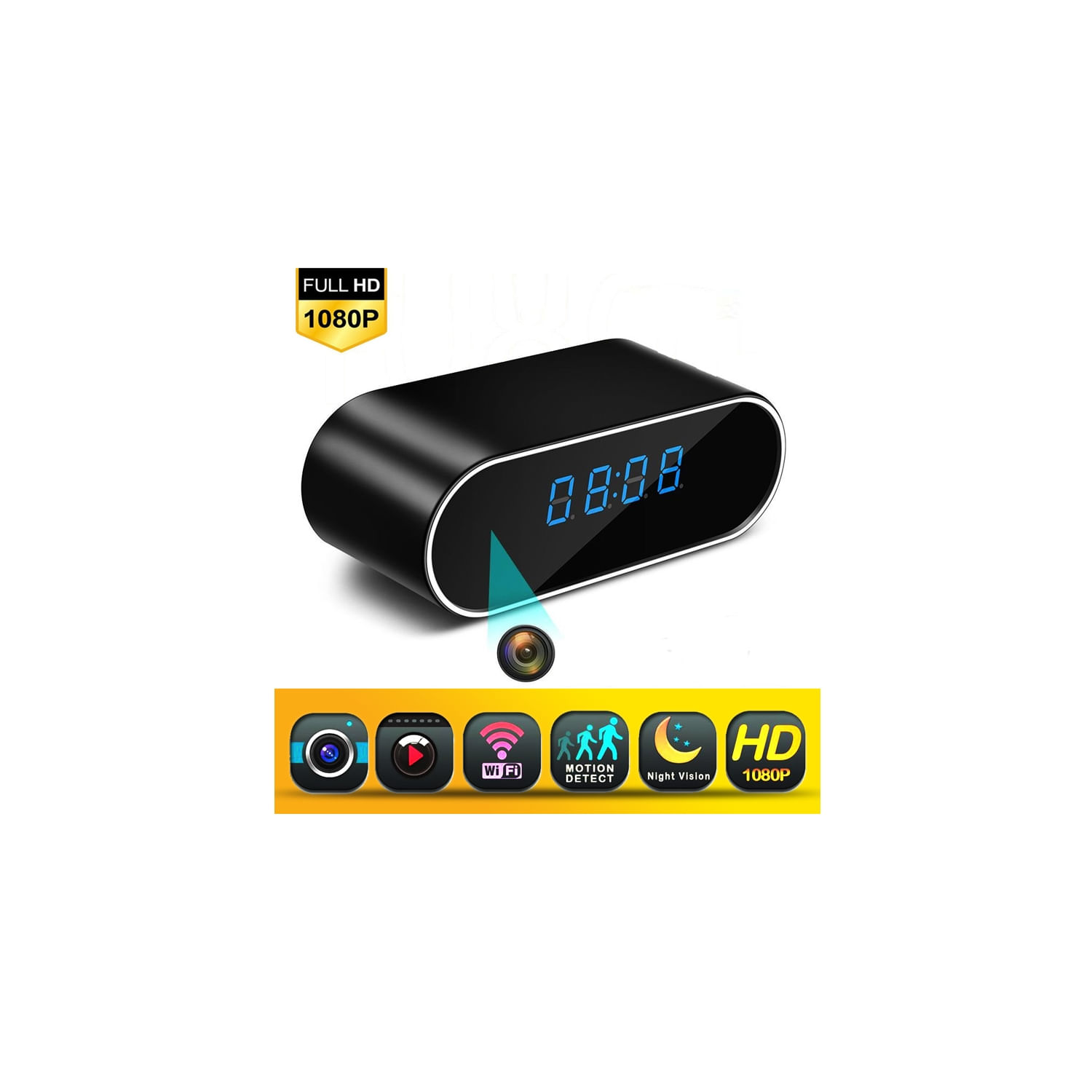 Despertador Com Câmera Espiã Smart Wifi 1080p Hd Night Vision
