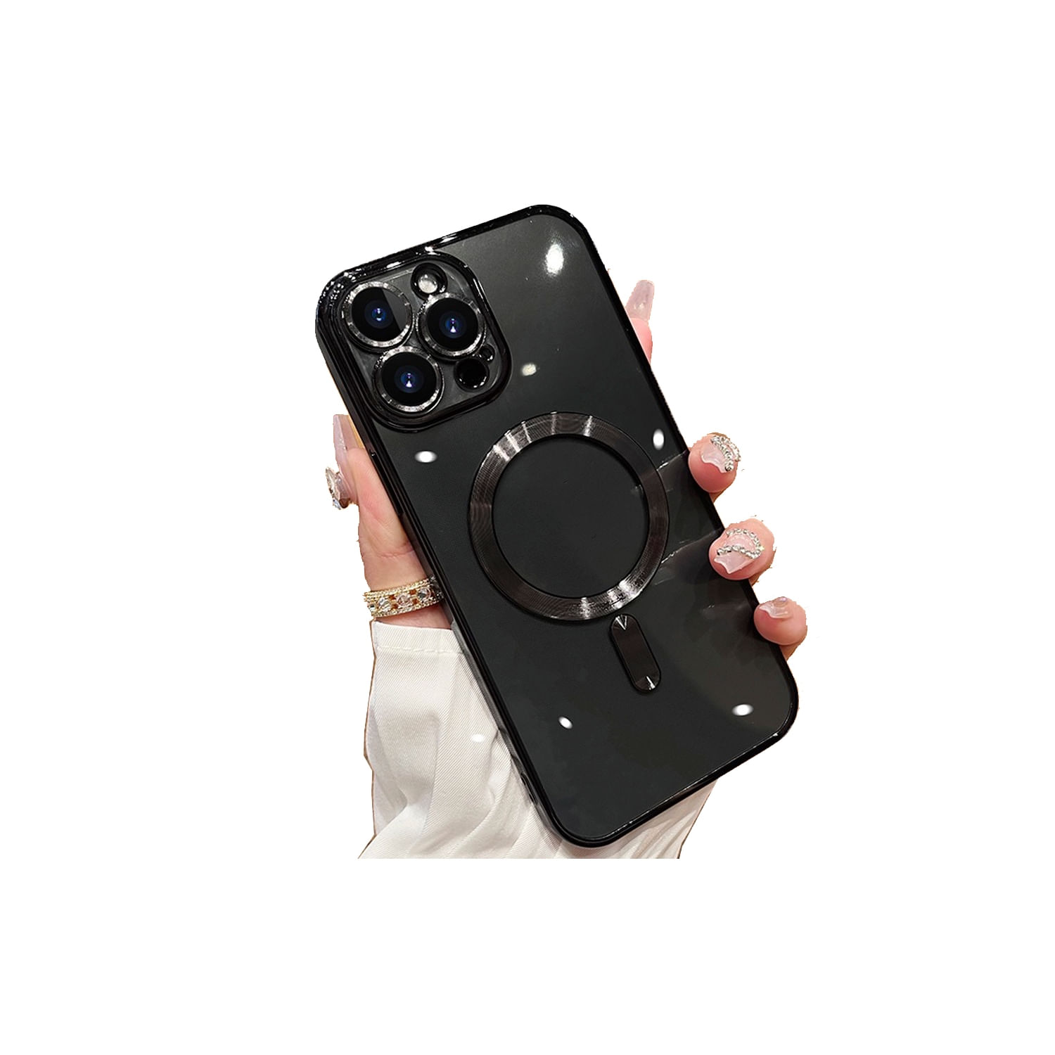 Capa Para Iphone 15 Pro Max Preta Magnetic Magsafe