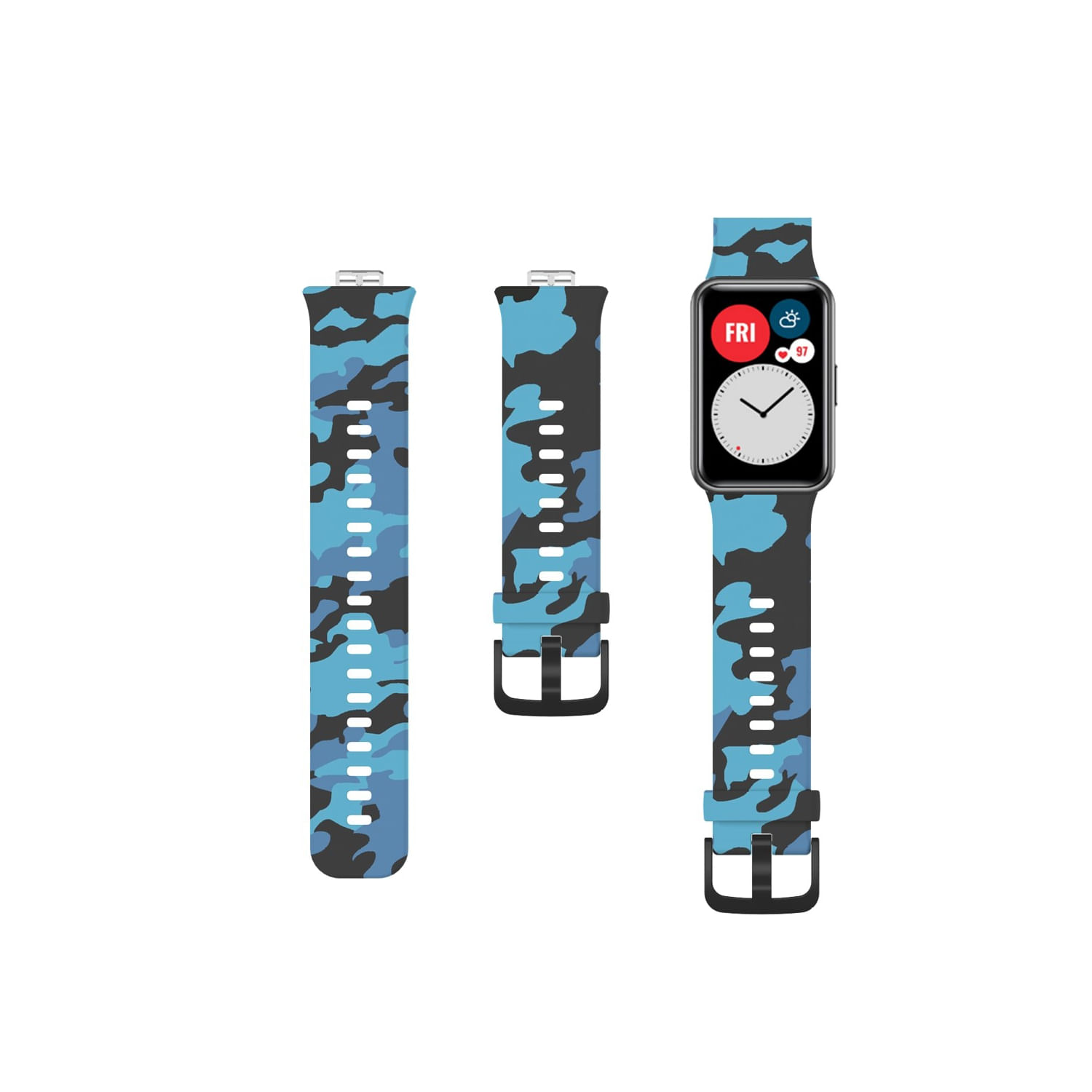 Pulseira Compatível Com Silicone Huawei Watch Fit Blue