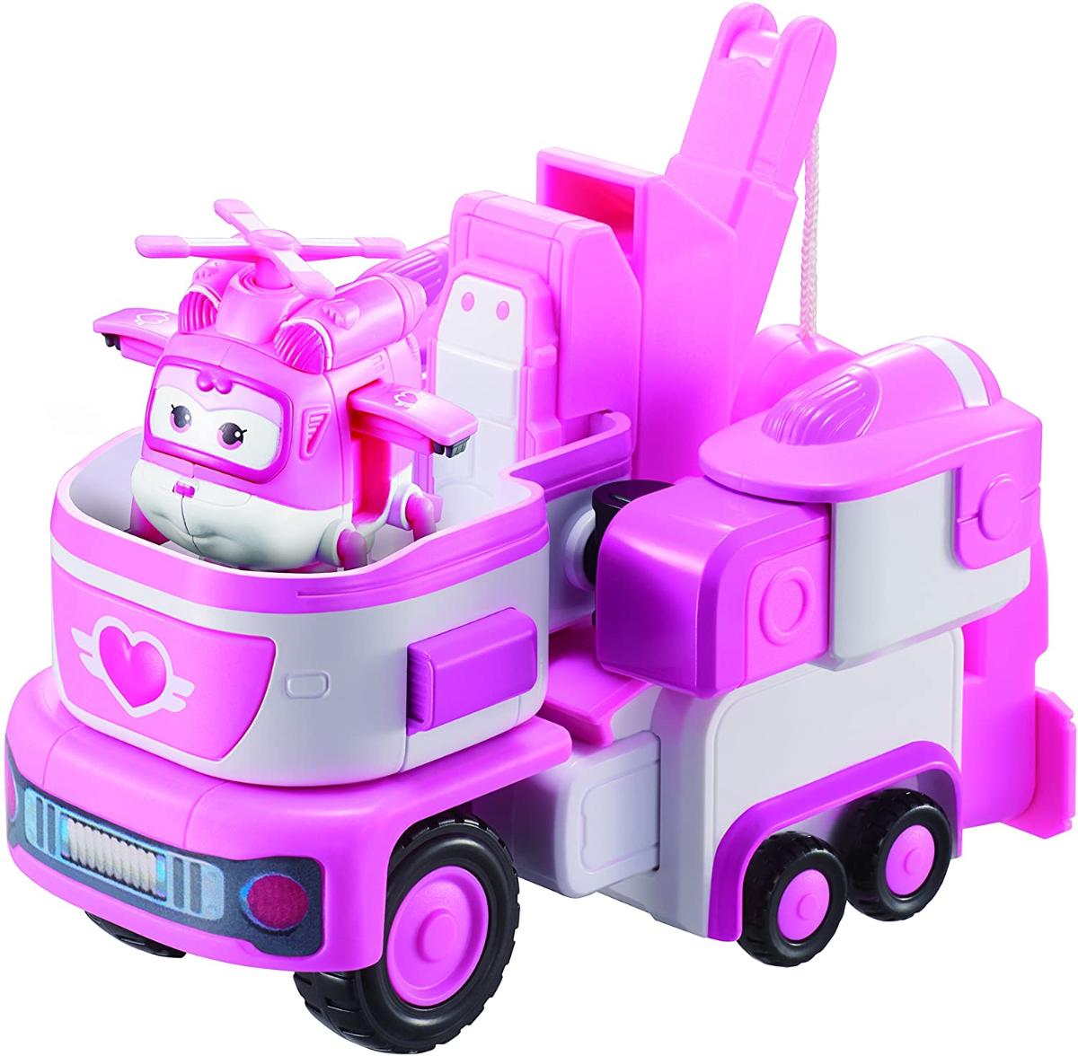 Super Wings - O reboque de resgate de Dizzy | Transformando o conjunto de veículos de brinquedo | Inclui a figura dizzy transform-a-bot | Escala de