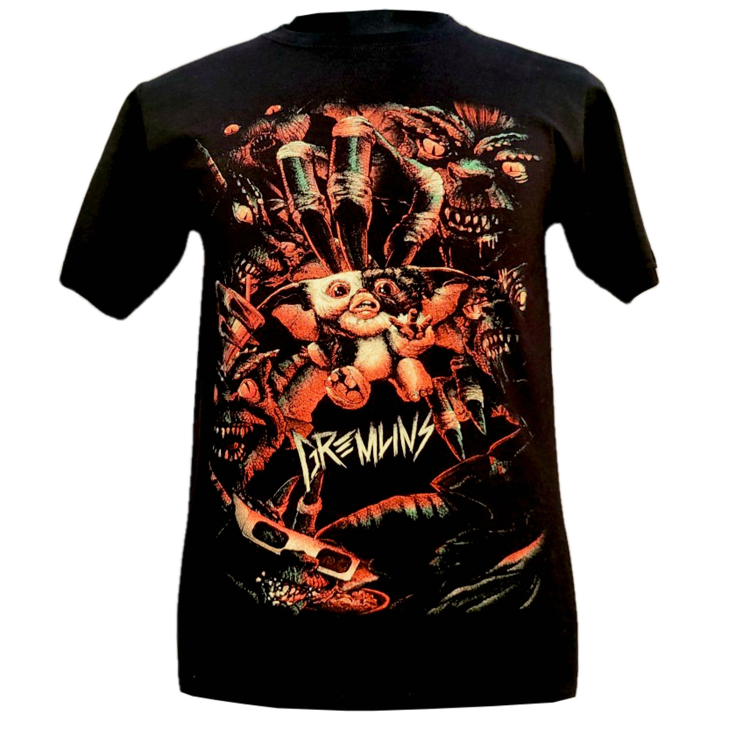 Camiseta Gremlins Com Estampa Dupla 100% Algodão Para Homens