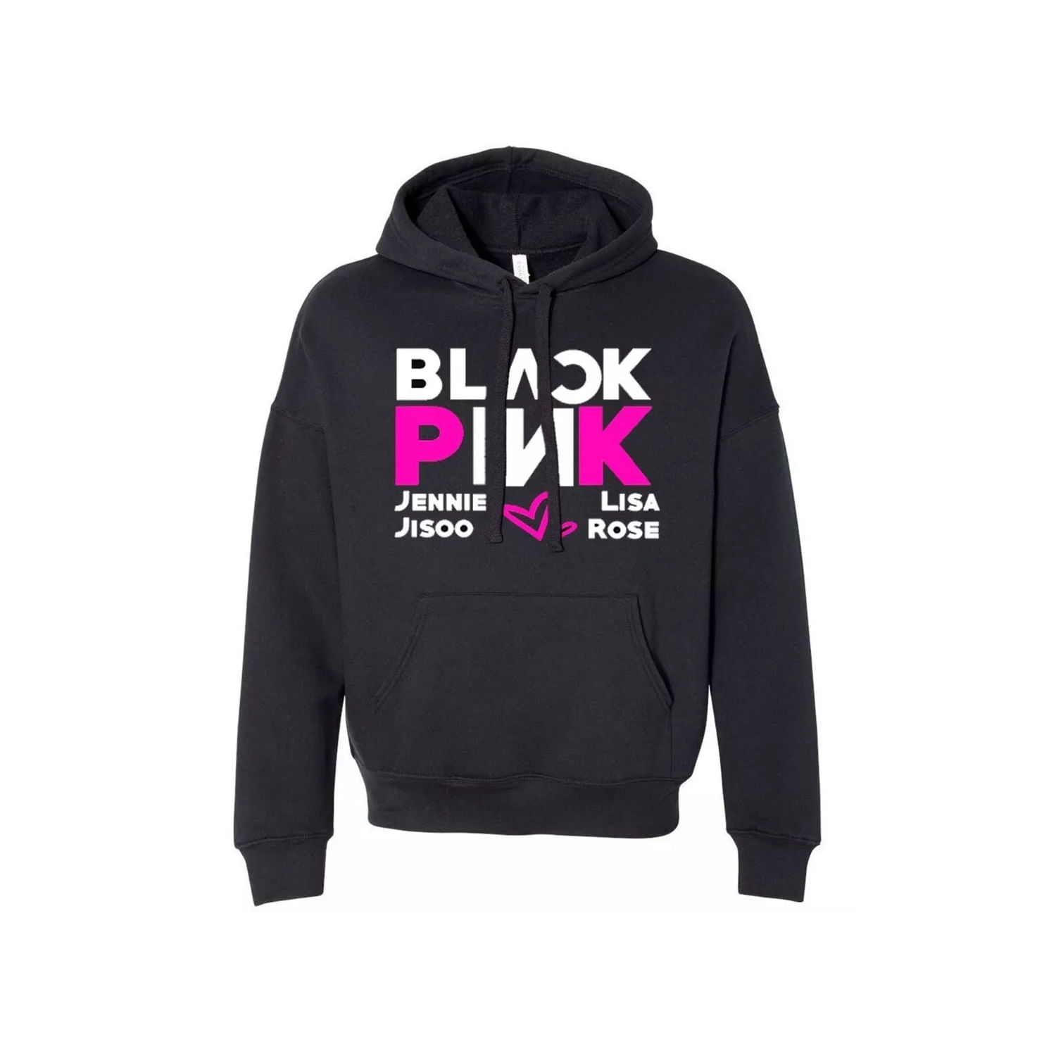 Moletom Preto Rosa Coreano De Algodão K-pop Para Homens E Mulheres