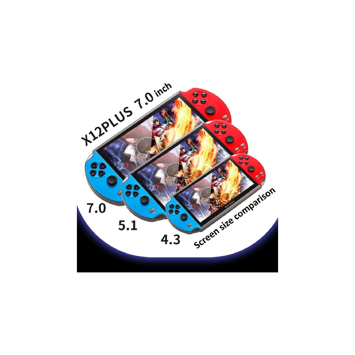 Console De Jogos Portátil Com Joystick X7 De 4,3 Polegadas X 7 Polegadas