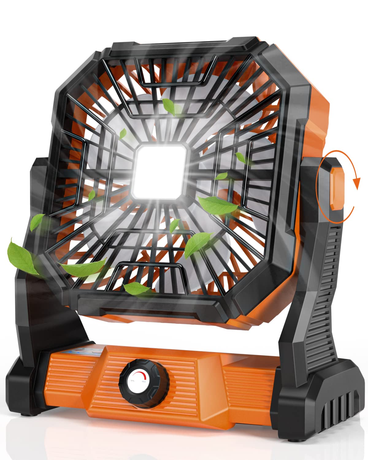 Ventilador Pessoal Gipaoe Camping Com Lanterna Led 20000mah Laranja