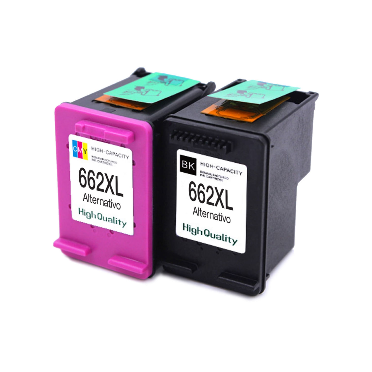 Pacote 2 De Cartuchos De Tinta Alternativo 662xl Preto (18 Ml) + Colorido