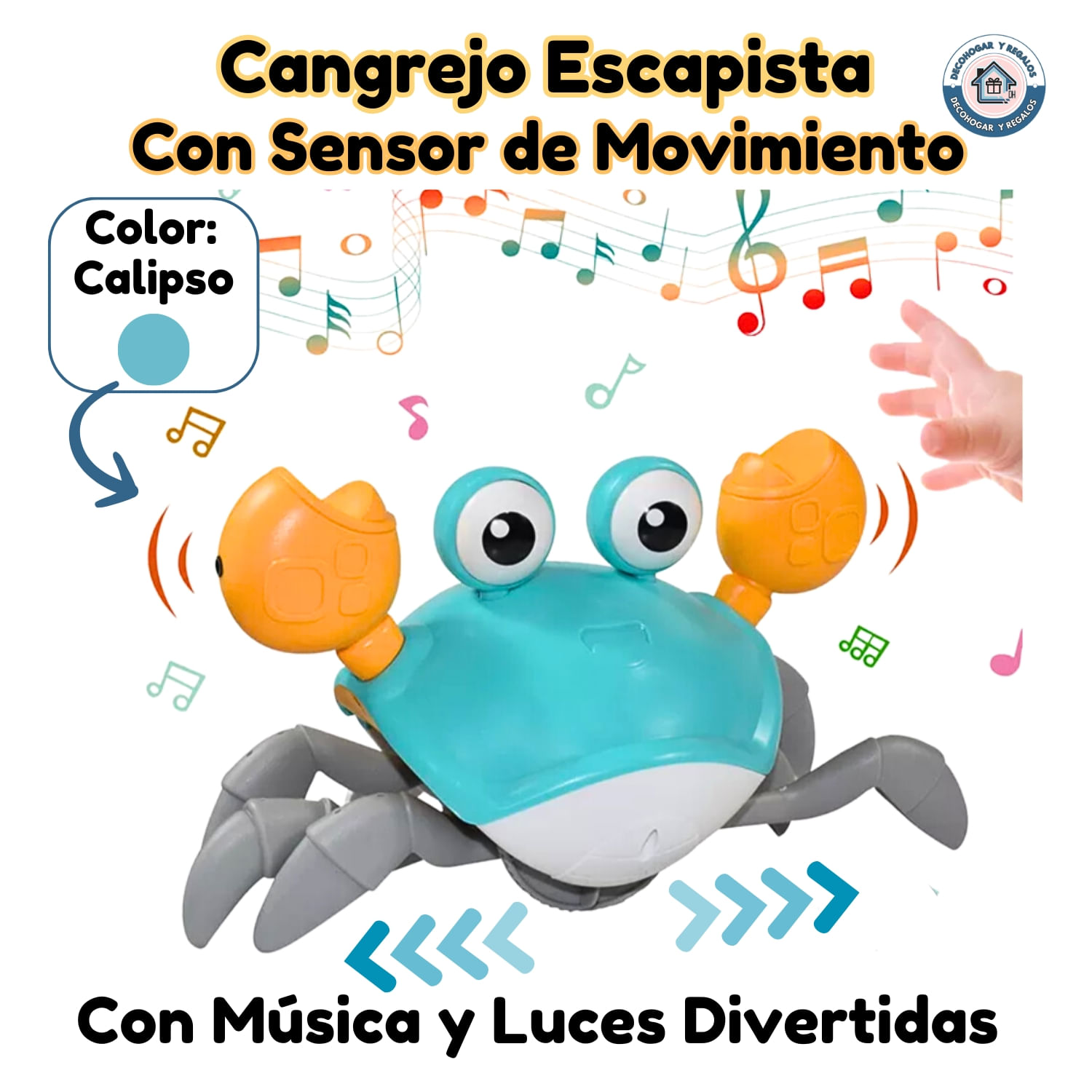 Musical Crab Toy Escapist Recarregável Com Luz Led Para Crianças