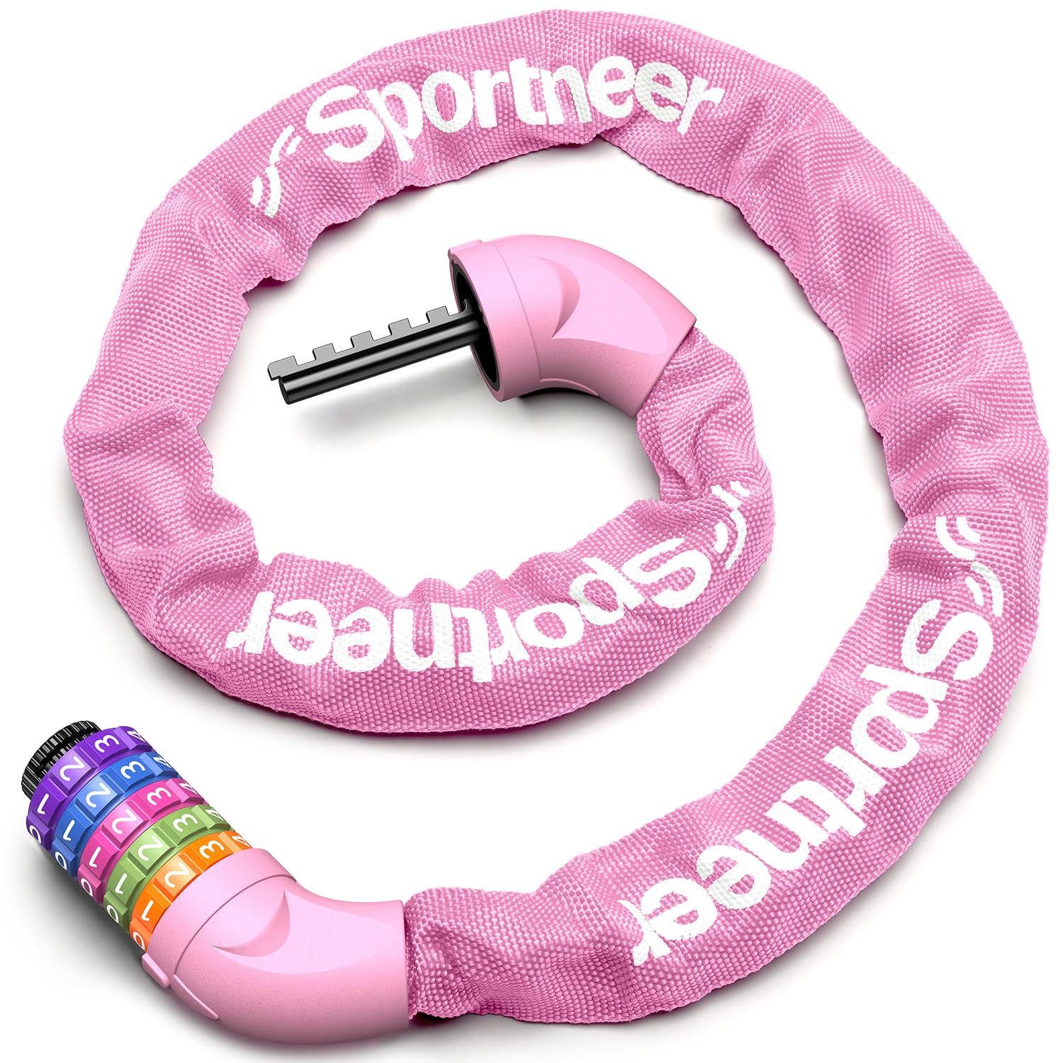 Bike Lock Sportneer, Combinação De 5 Dígitos, Rosa De Alta Segurança