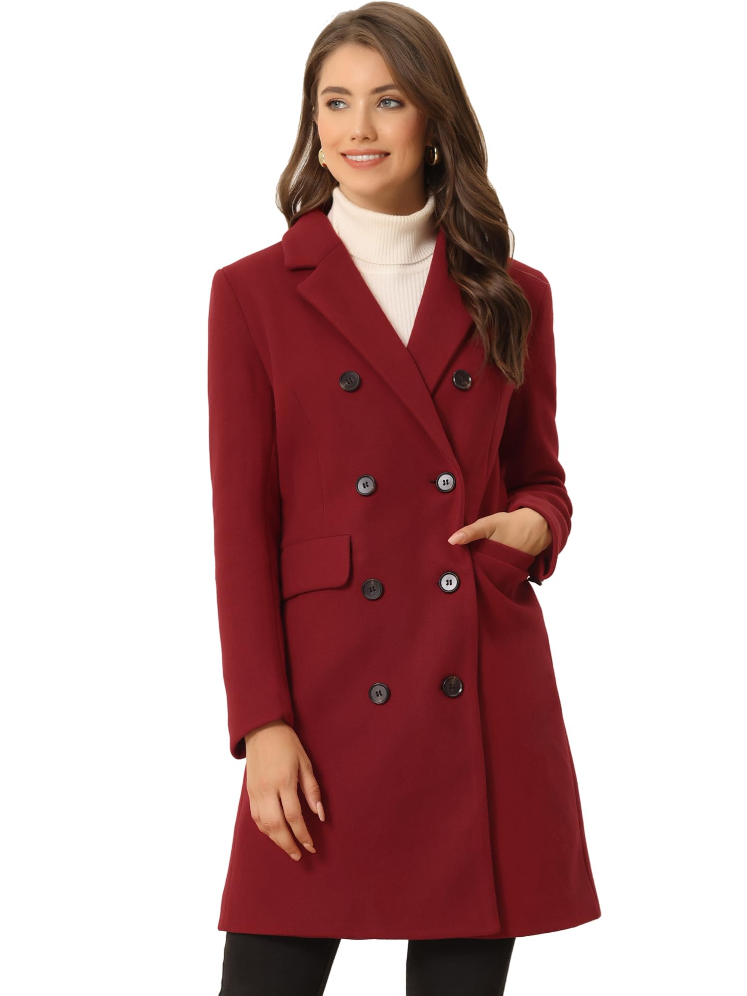 Trench Coat Allegra K, Jaqueta Longa, Trespassada, Vermelha, Xl
