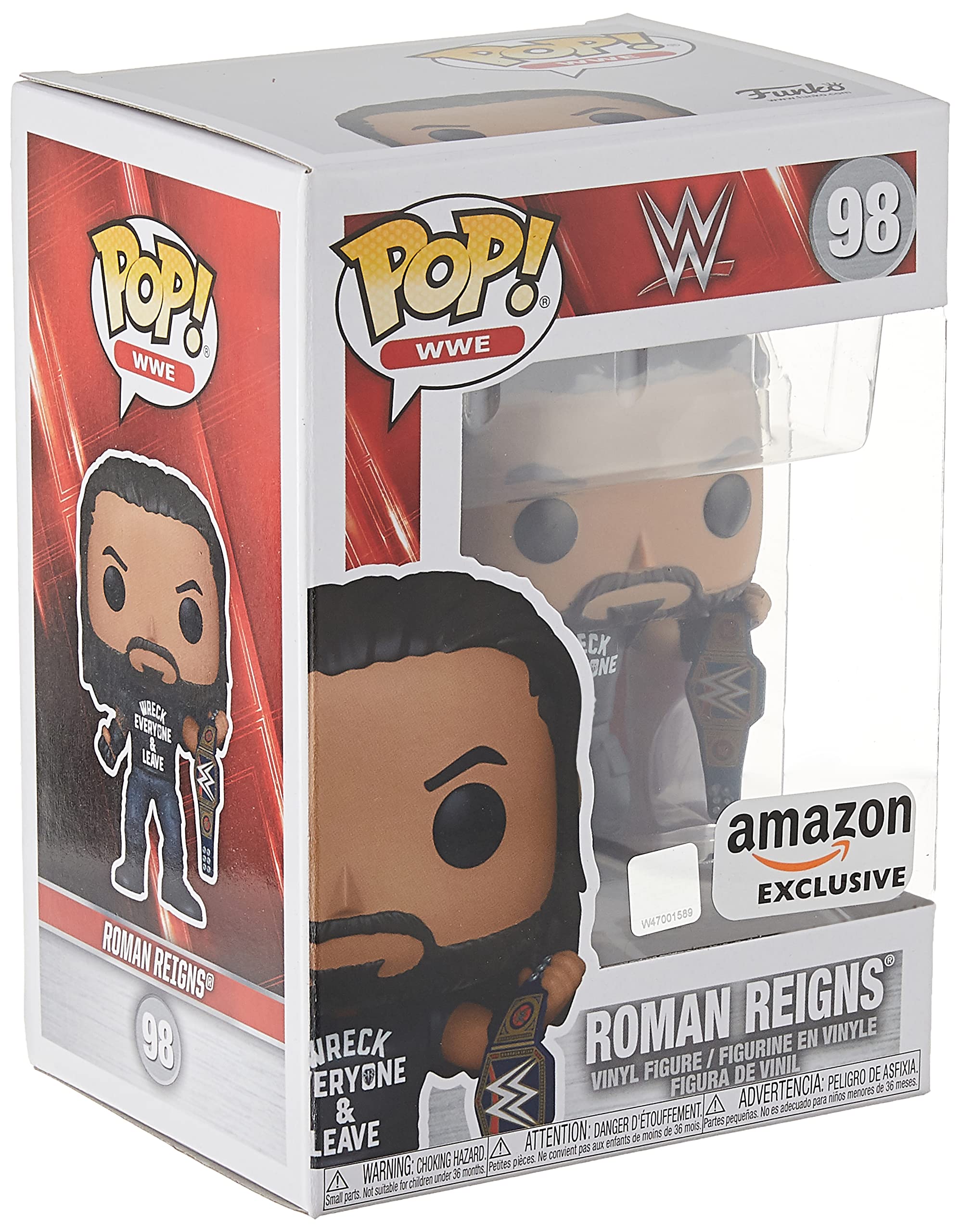 Boneco De Vinil Funko Pop Wwe Roman Reigns Com Título De 9,5 Cm