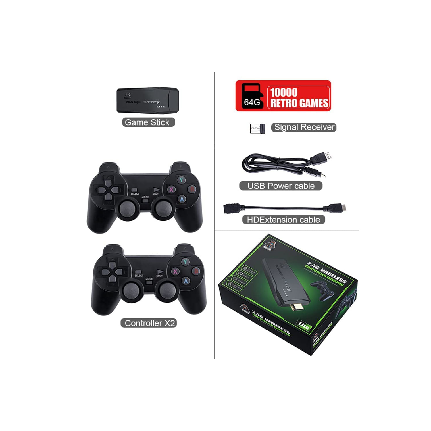 Console De Videogame Retrô De 64 Gb Com 10.000 Jogos E Mais Controle