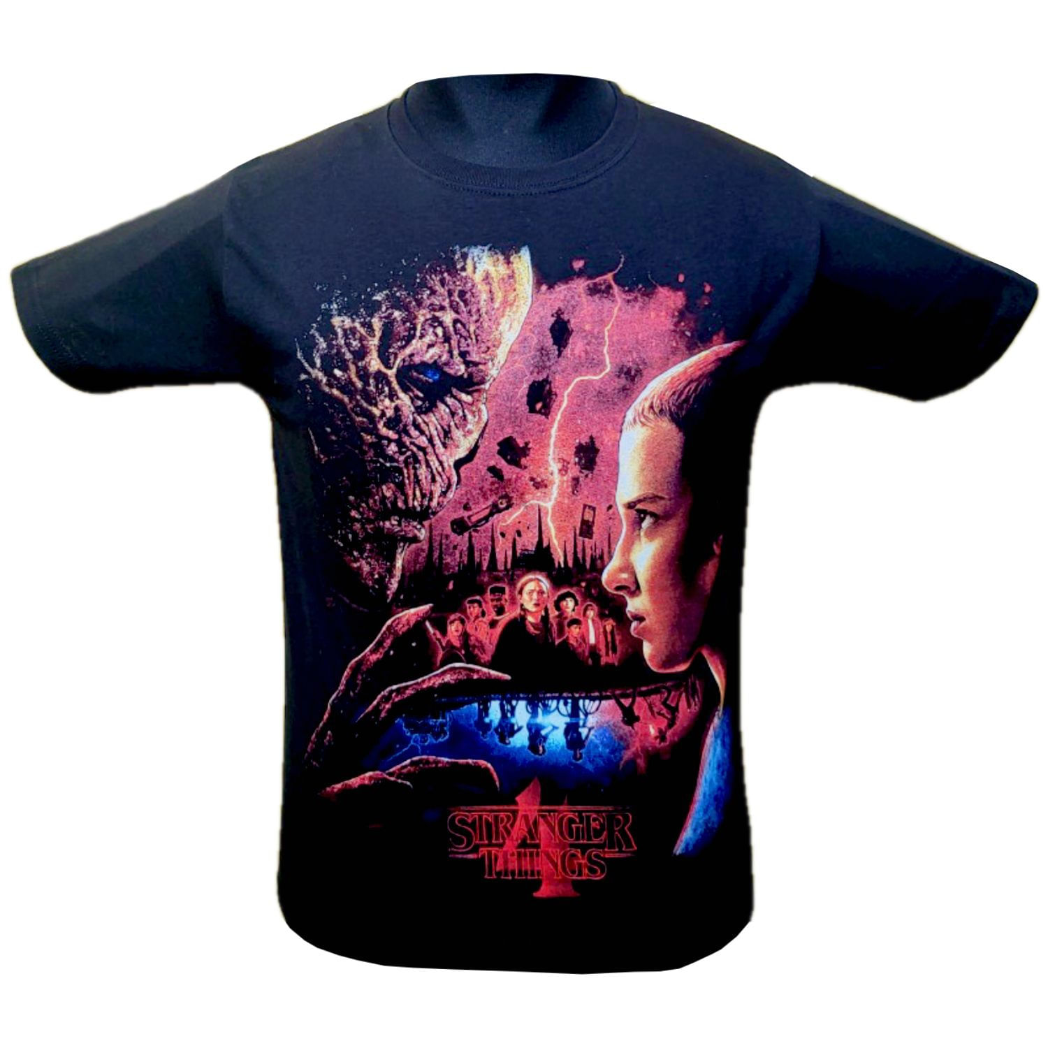 Camiseta Stranger Things Com Estampa Dupla 100% Algodão
